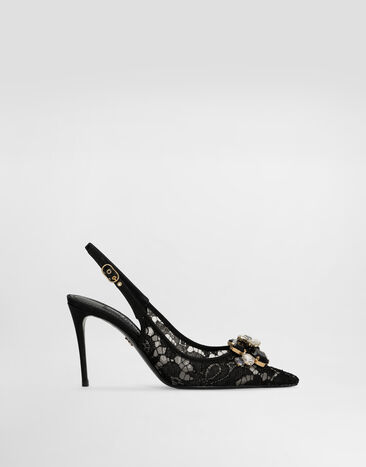 Dolce & Gabbana 루렉스 레이스 레인보 레이스 슬링백 블랙 CG0712AQ074