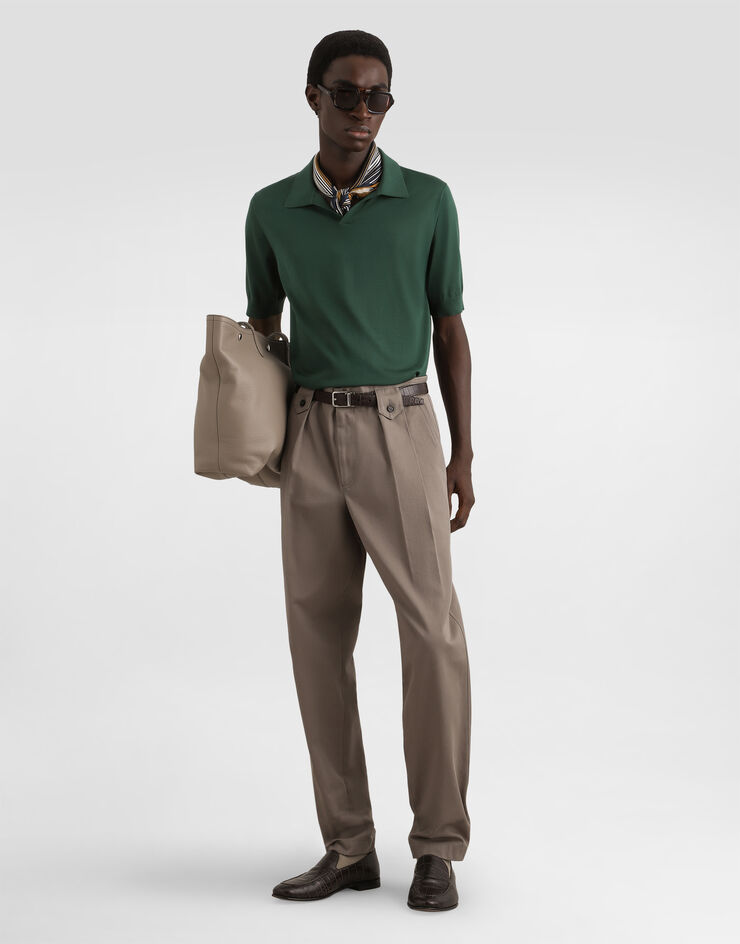 Dolce & Gabbana Polo de punto en seda  GXZBUZJBSPK