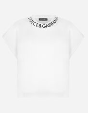 Dolce & Gabbana Jersey T-shirt with logo on neck Print FXV08TJCVS2