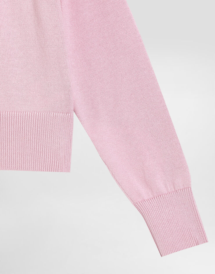 Dolce & Gabbana Jersey de punto satinado con logotipo DG Rosa L5KWM8JBCGC