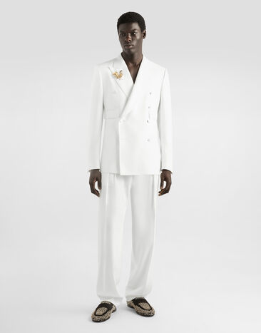 Dolce & Gabbana Wool faille trousers White GP1R4TFU2Z8