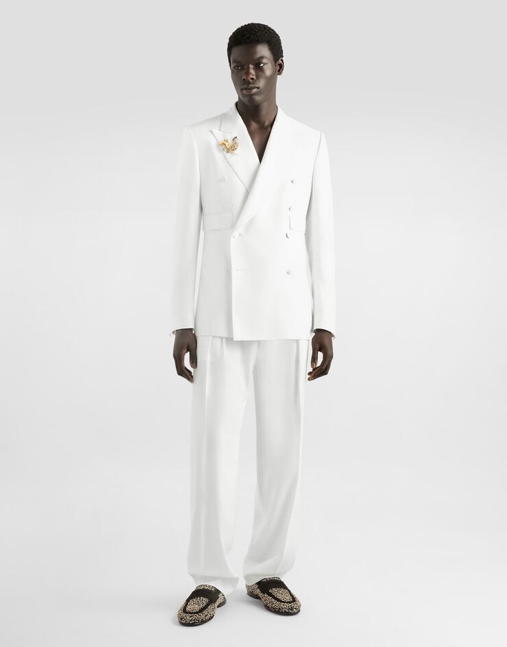 Dolce & Gabbana Wool faille trousers White GP1R4TFU2Z8