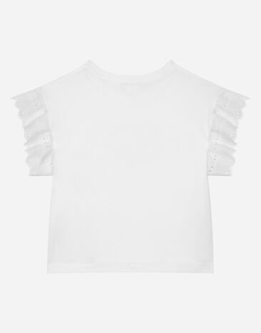 Dolce & Gabbana Jersey T-shirt with DG logo White L5JTOAG7NYX