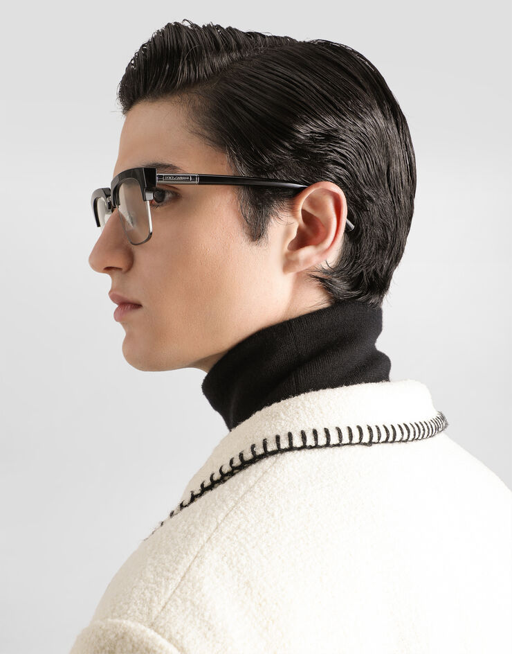 Dolce & Gabbana Tweed double-breasted jacket with embroidery  G2VI5ZFUZEK