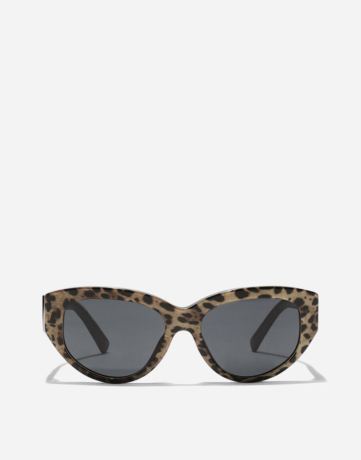 Dolce & Gabbana DG Crossed Sunglasses Leo brown on black VG4514VP387