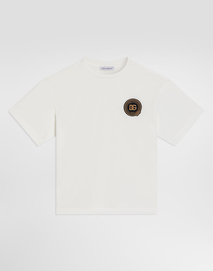 Dolce & Gabbana Jersey t-shirt with patch White L4JTHVG7Q3Q