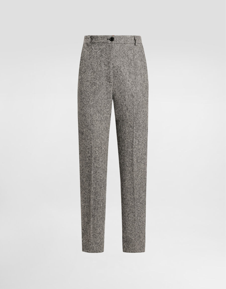 Wool trousers with dotted print