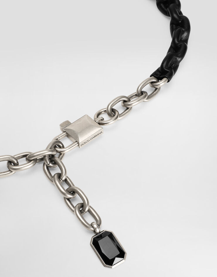 Dolce & Gabbana Brass and calfskin belt Black BE1669AW118