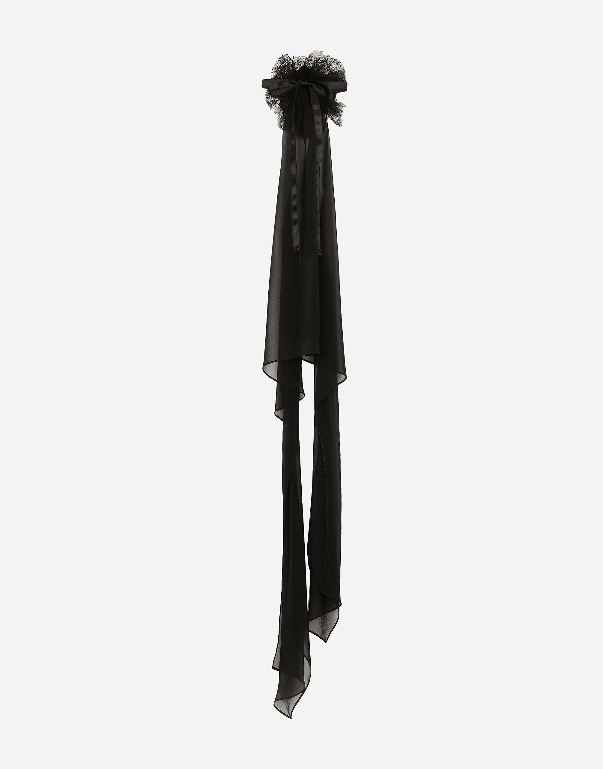 ブラックのウィメンズ トップス シフォン フラワーネック