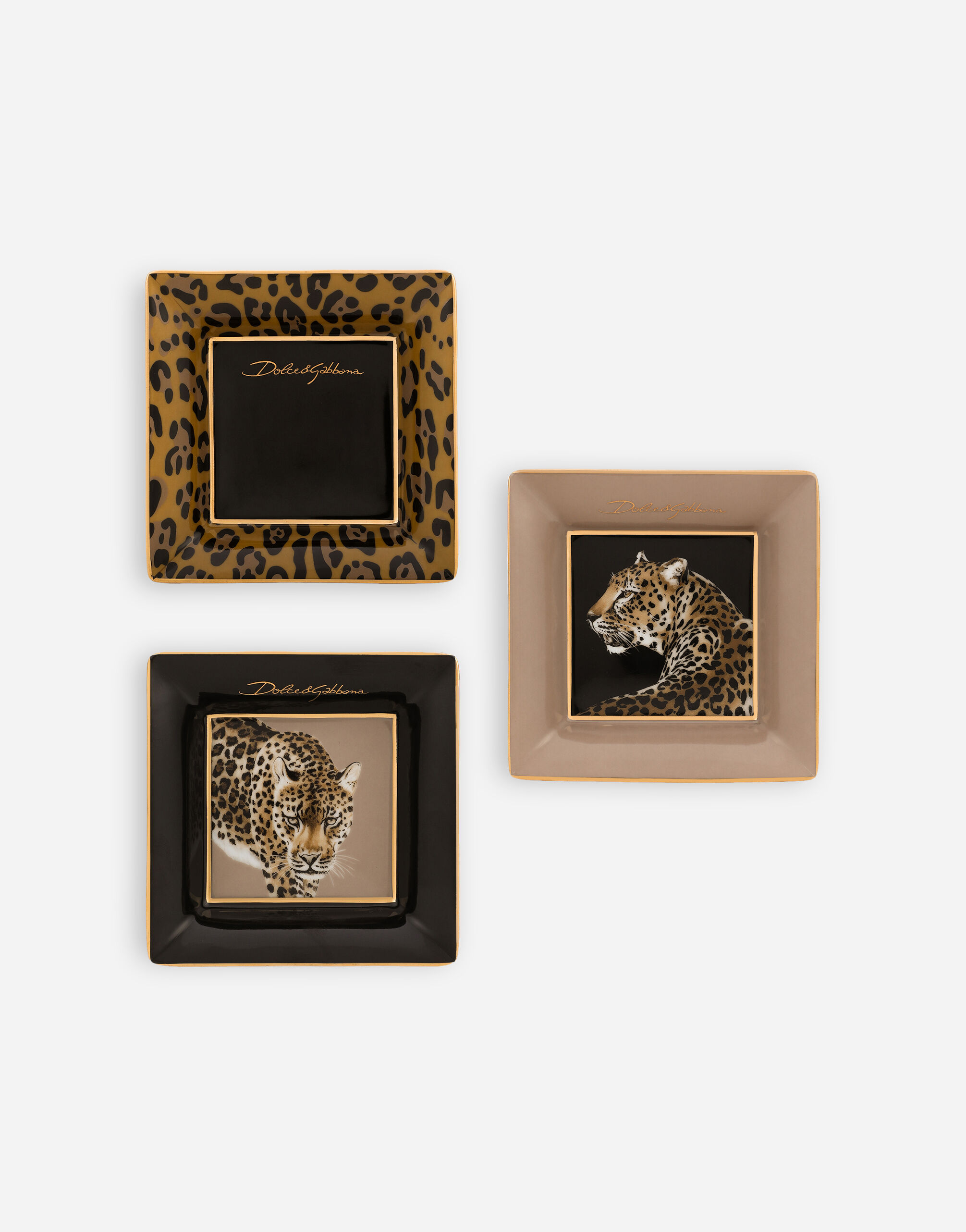 Dolce & Gabbana Set mit 3 Ablageschalen aus Porzellan Mehrfarbig VL1132VLTW2