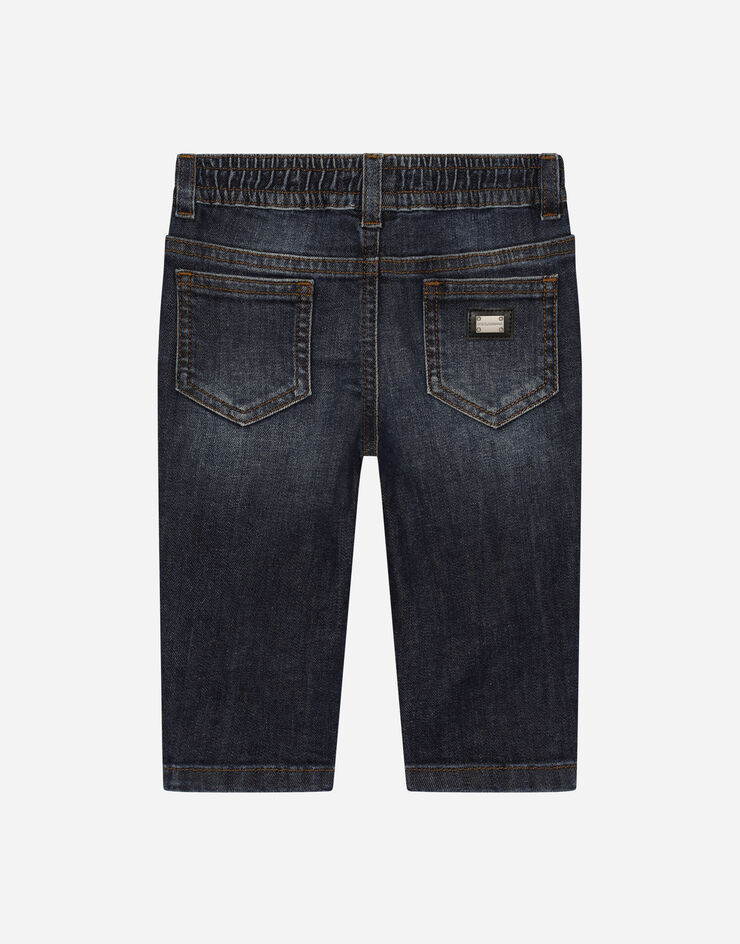 Dolce & Gabbana Regular-fit blue wash jeans with drawstring Multicolor L13P97LDA80