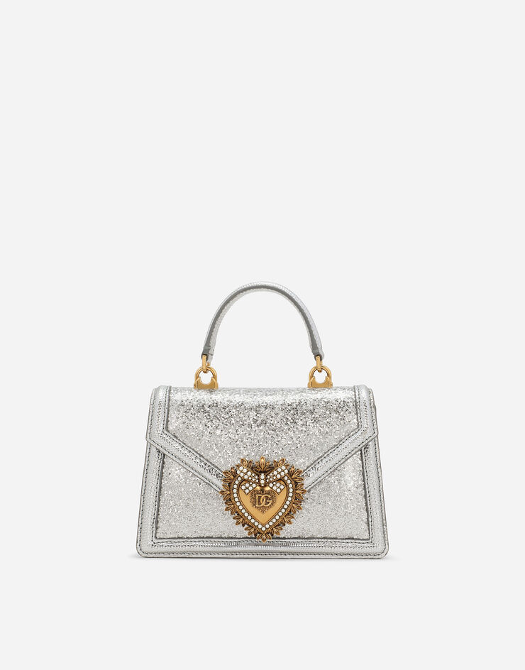 Dolce&Gabbana Маленькая сумка Devotion с короткой ручкой серебристый BB6711AN586