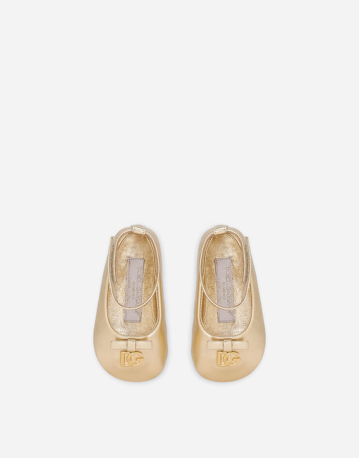 Dolce&Gabbana 层压纳帕皮革芭蕾平底鞋 金 DK0065AJ133