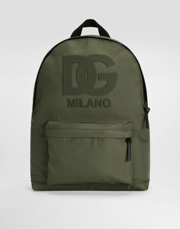 Dolce & Gabbana Nylon backpack with DG patch Green EM0074AM224