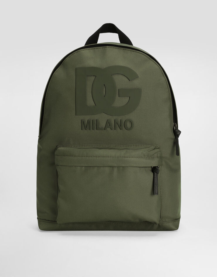 Dolce & Gabbana Nylon backpack with DG patch Green EM0074AM224
