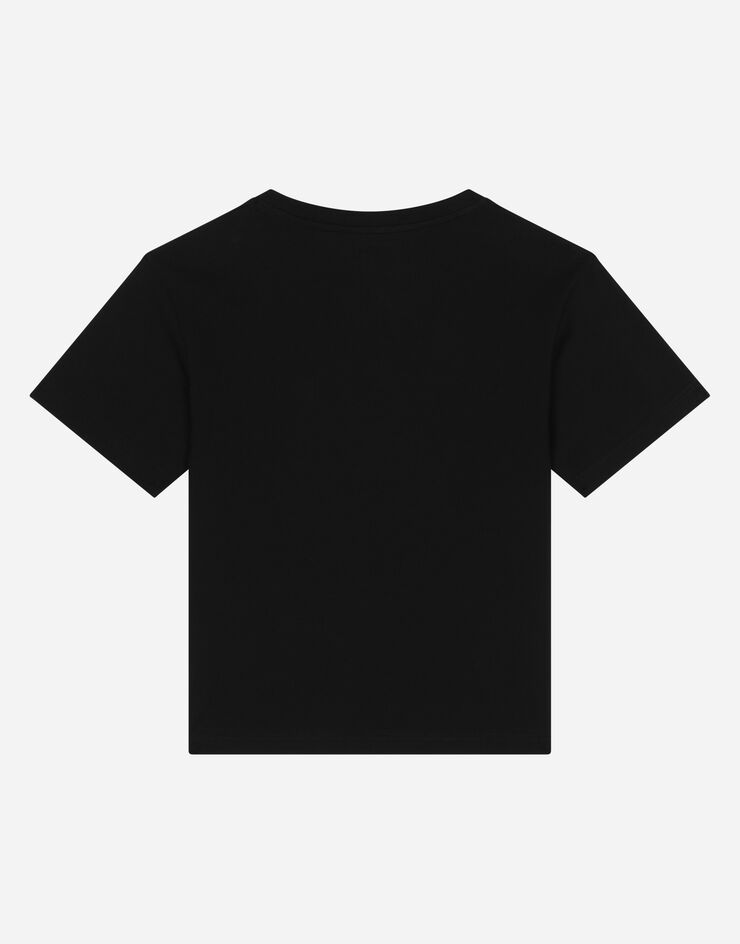 DolceGabbanaSpa Jersey T-shirt with screen print Black L4JTEYG7KD7