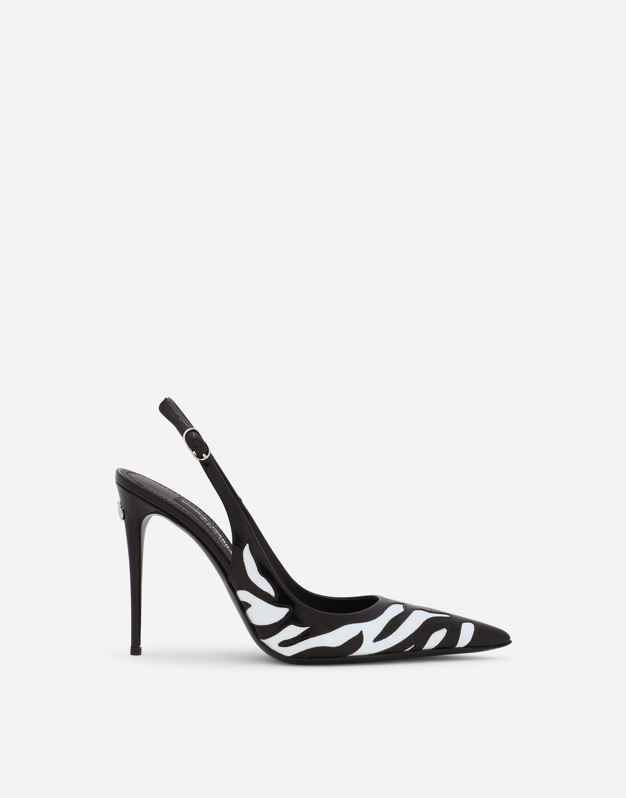 Zebra print polished calfskin slingbacks in Multicolor for Women Dolce Gabbana US