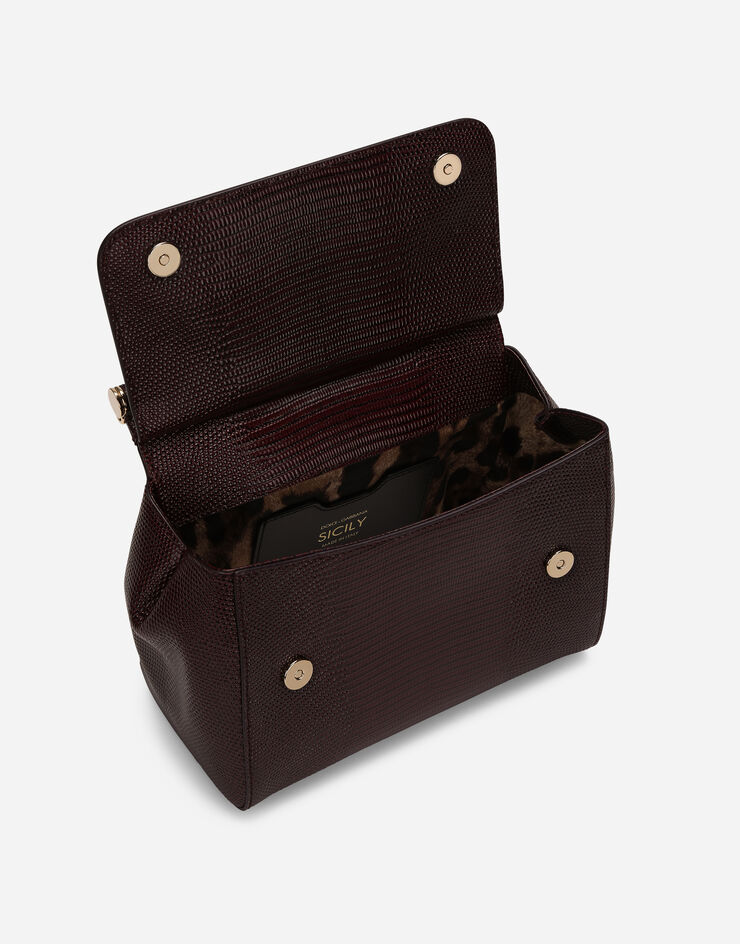 Dolce & Gabbana 미디엄 시실리 핸드백 보르도 BB6003A1095