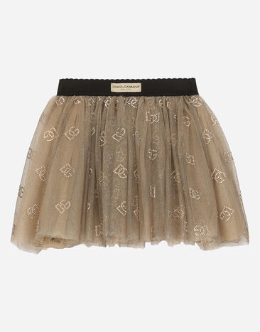 Dolce & Gabbana Falda de tul con logotipo DG Dorado L54I80G7K2T
