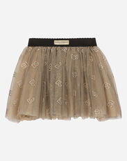 Dolce&Gabbana Tulle skirt with DG logo Gold WBP6L2W1111