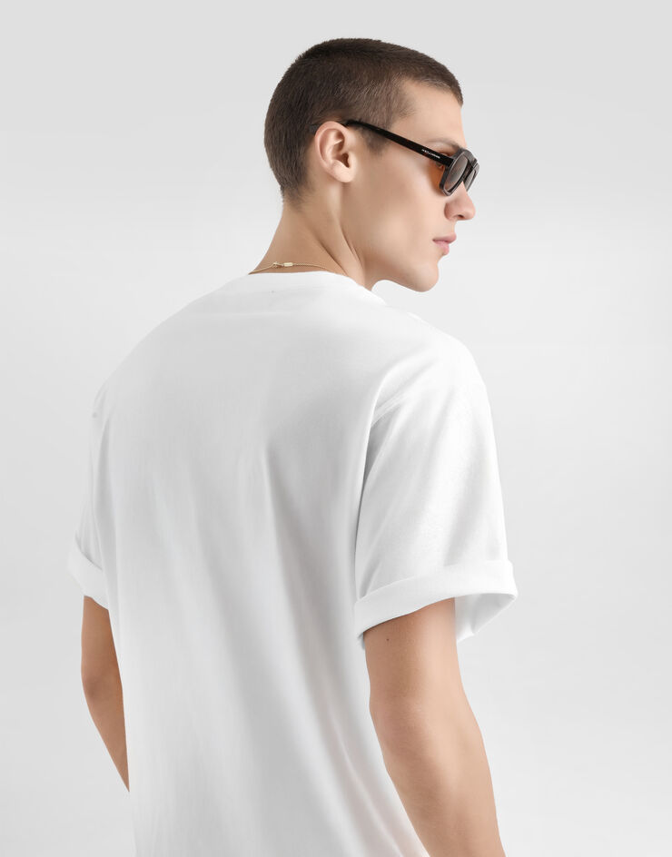 Dolce & Gabbana Jersey t-shirt with embroidery White G8PN9ZG7POP