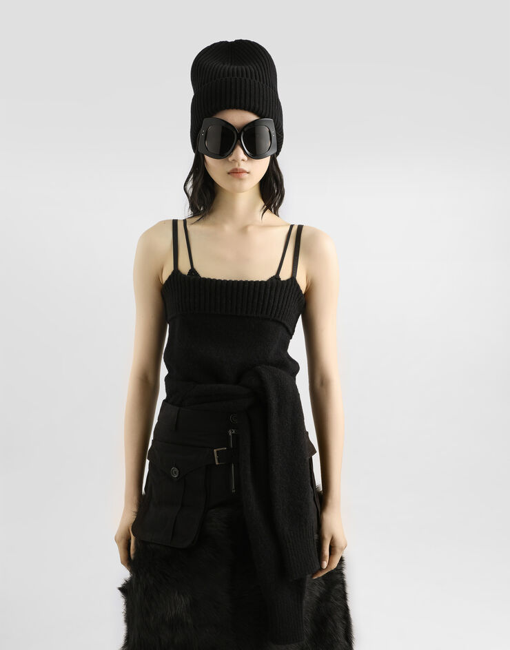 Dolce & Gabbana Wool blend tank top Black FXT72TJGME2
