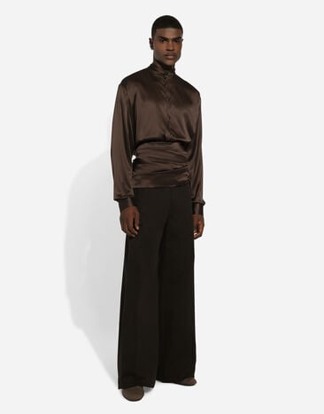 Dolce & Gabbana Pantalón de pernera ancha de algodón elástico Marrón GVKXHTFUFMV