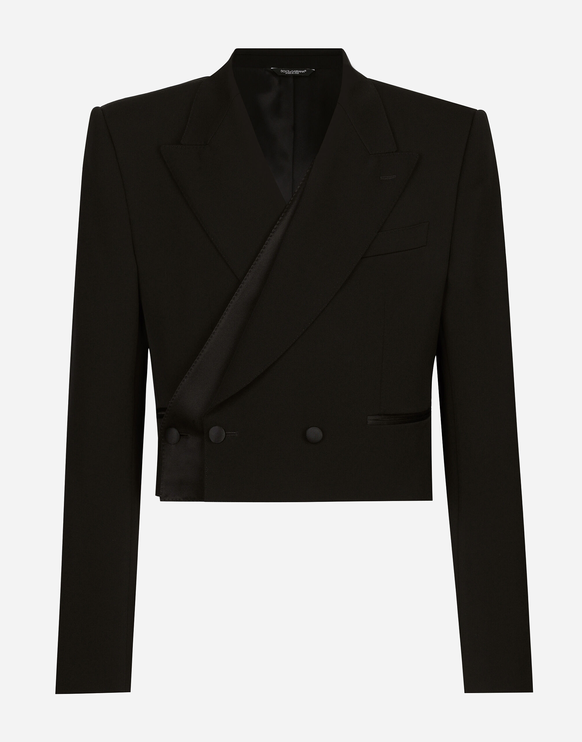 Veste Spencer croisee en laine en Noir pour homme Dolce Gabbana