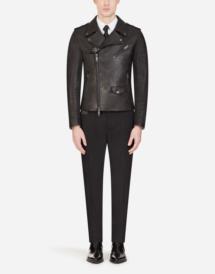 Dolce & Gabbana Leather biker jacket 블랙 G9PC3LHULEQ