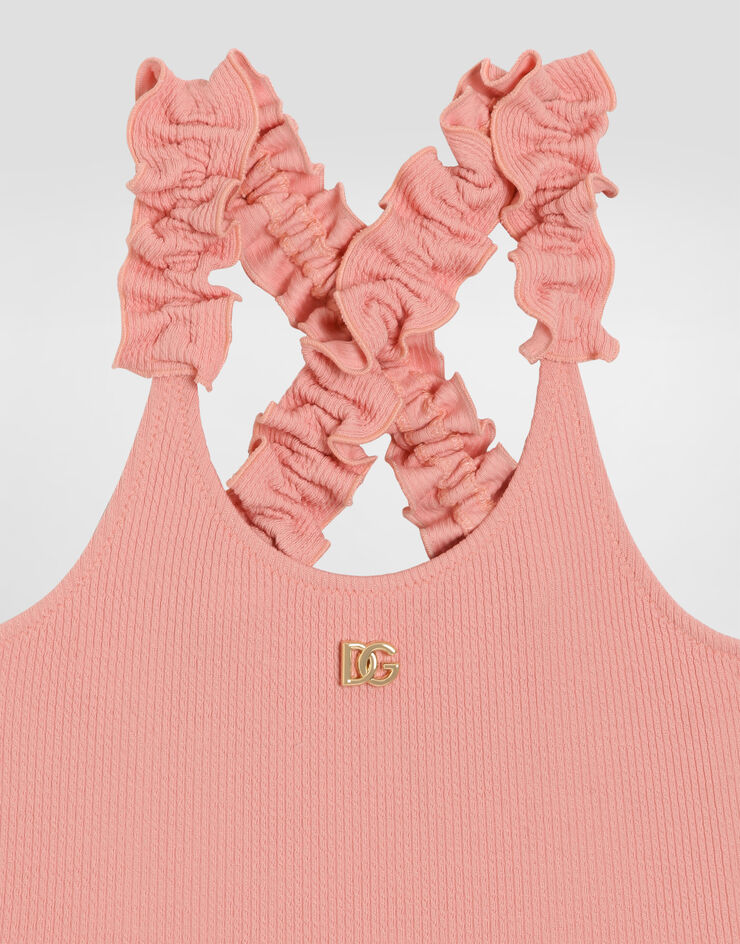 Dolce & Gabbana Lurex one-piece swimsuit Pink L5J871ON0CA