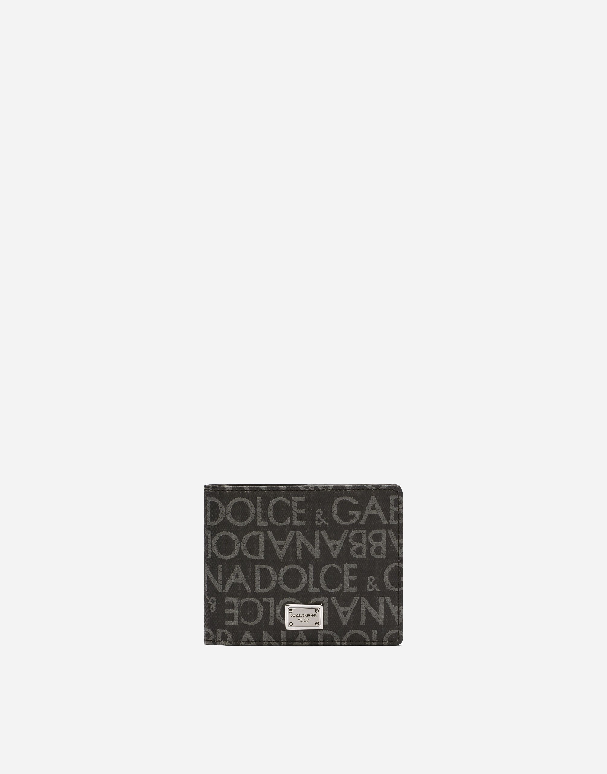 Dolce & Gabbana محفظة بطبقتين من الجاكار المطلي أسود BP0330AW576