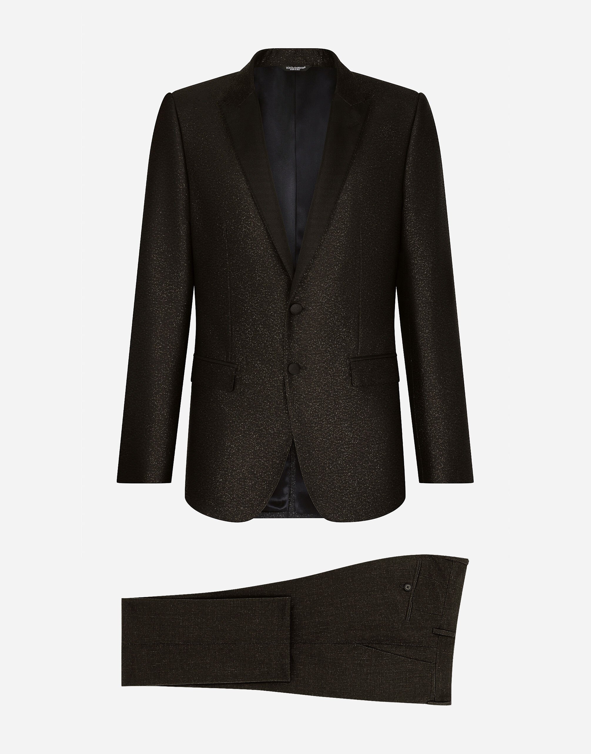 Dolce & Gabbana Lamé silk jacquard martini-fit tuxedo suit Plateado G2QU6TFLSEP