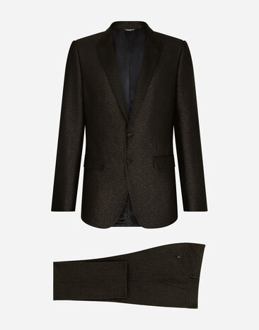 Dolce&Gabbana Lamé silk jacquard martini-fit tuxedo suit 실버 WNP7S5W1111