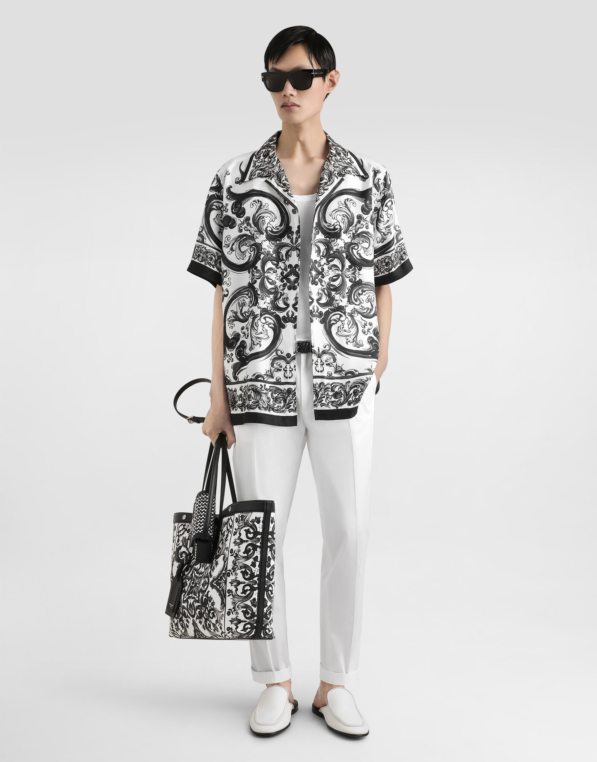 Whiteのメンズ コットンギャバジン パンツ | Dolce&Gabbana®