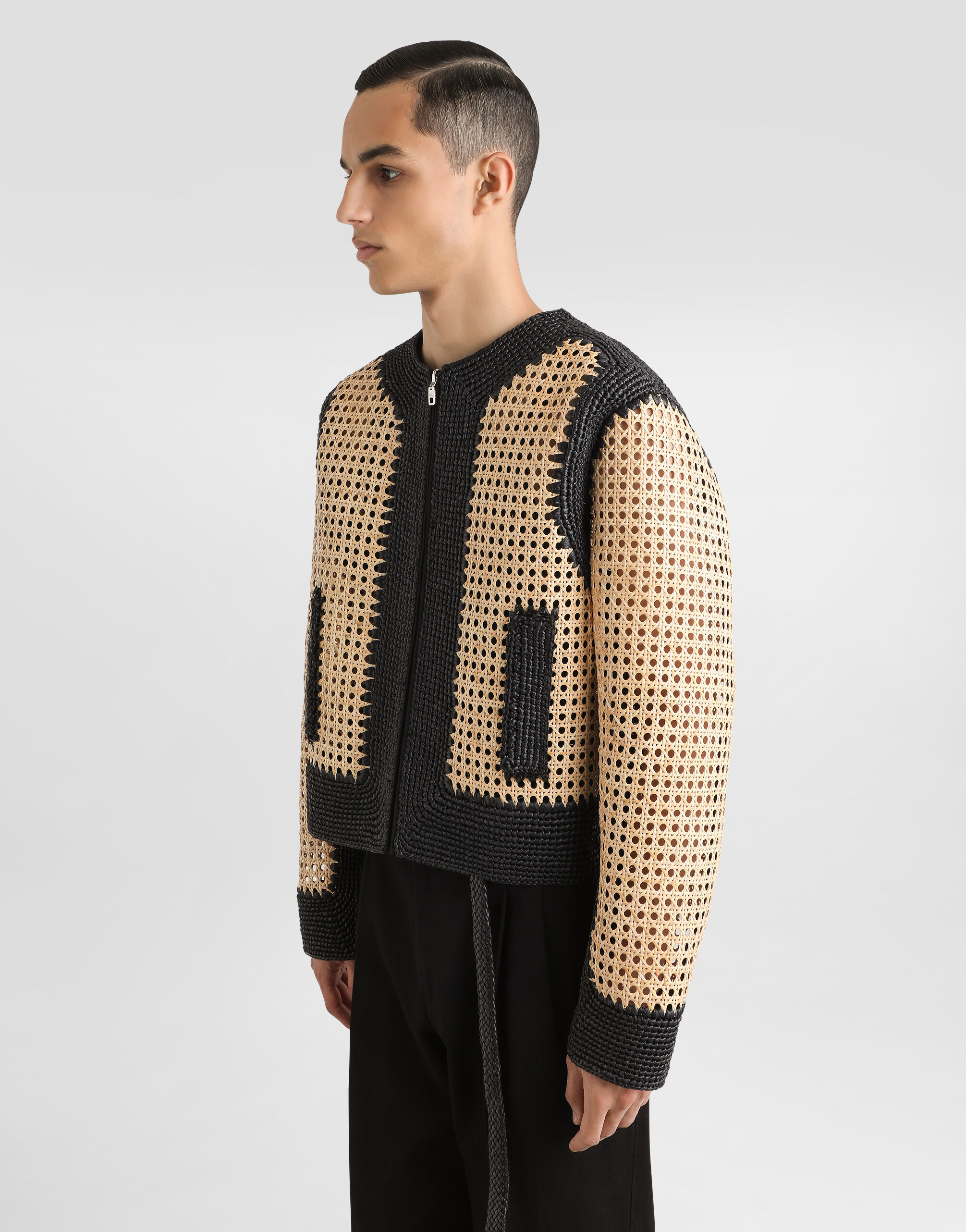 Woven raffia jacket in Multicolor for Men | Dolce&Gabbana® US