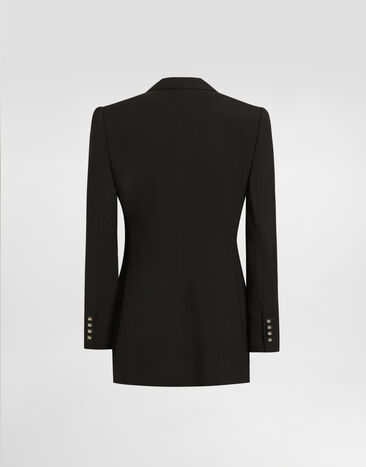Dolce & Gabbana Veste TURLINGTON à simple boutonnage avec doublure à imprimé léopard Black F29Z8TGDDPS