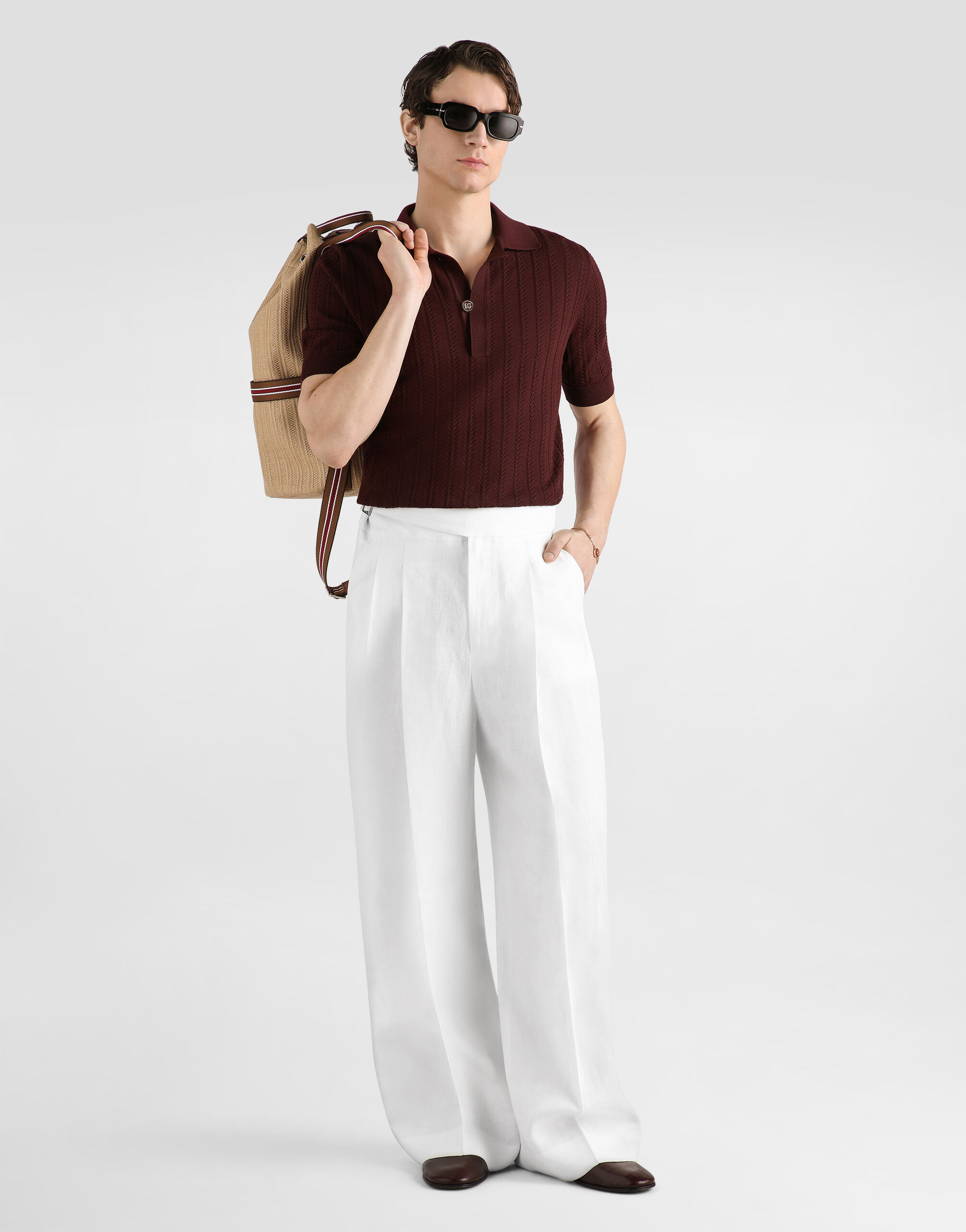 【激レア】DOLCE&GABBANA linen wide slacks 激レア】DOLCE&GABBANA linen wide slacks Linen trousers in White