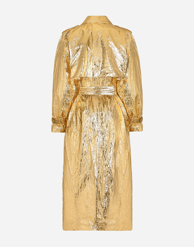 Dolce & Gabbana Foiled fabric trench coat Oro F0Z66TFUSZF