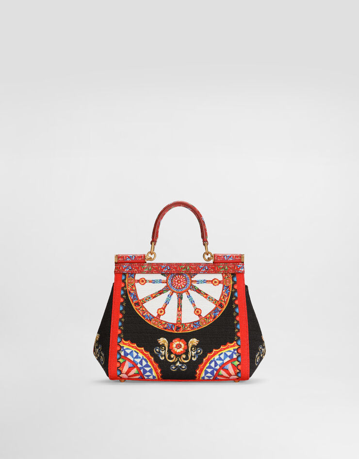 Dolce & Gabbana Kleine Sicily Handtasche mit Carretto-Print Multicolor BB6003B0816