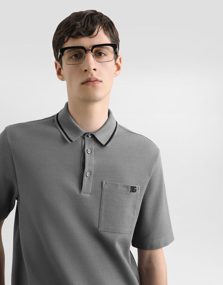 Dolce & Gabbana 印花珠地 Polo 衫 灰 G8SN2ZHU7UT