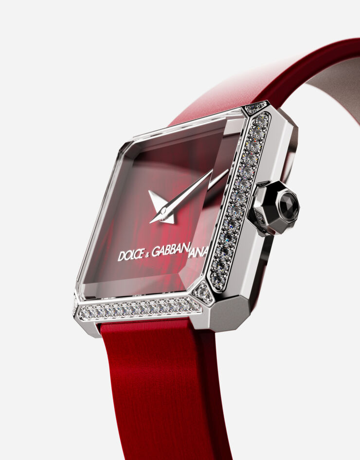 Dolce & Gabbana Sofia steel watch with colorless diamonds Rosso Lampone WWJC2SXCMDT