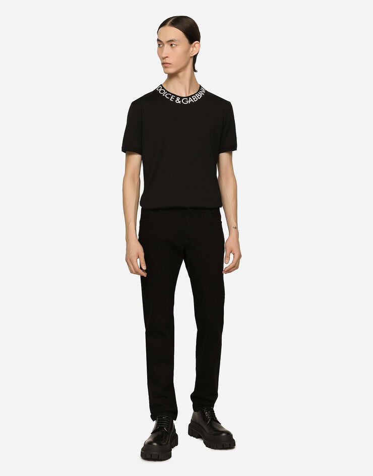 Dolce & Gabbana جينز أسود مرن مغسول بقصة ضيقة متعدد الألوان GY07CDG8HD1