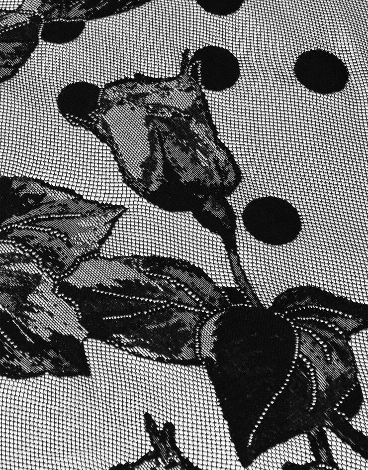 Dolce & Gabbana Umhängetuch mit fransen 140 x 140 aus baumwolle und tüll SCHWARZ FS208AGDS71