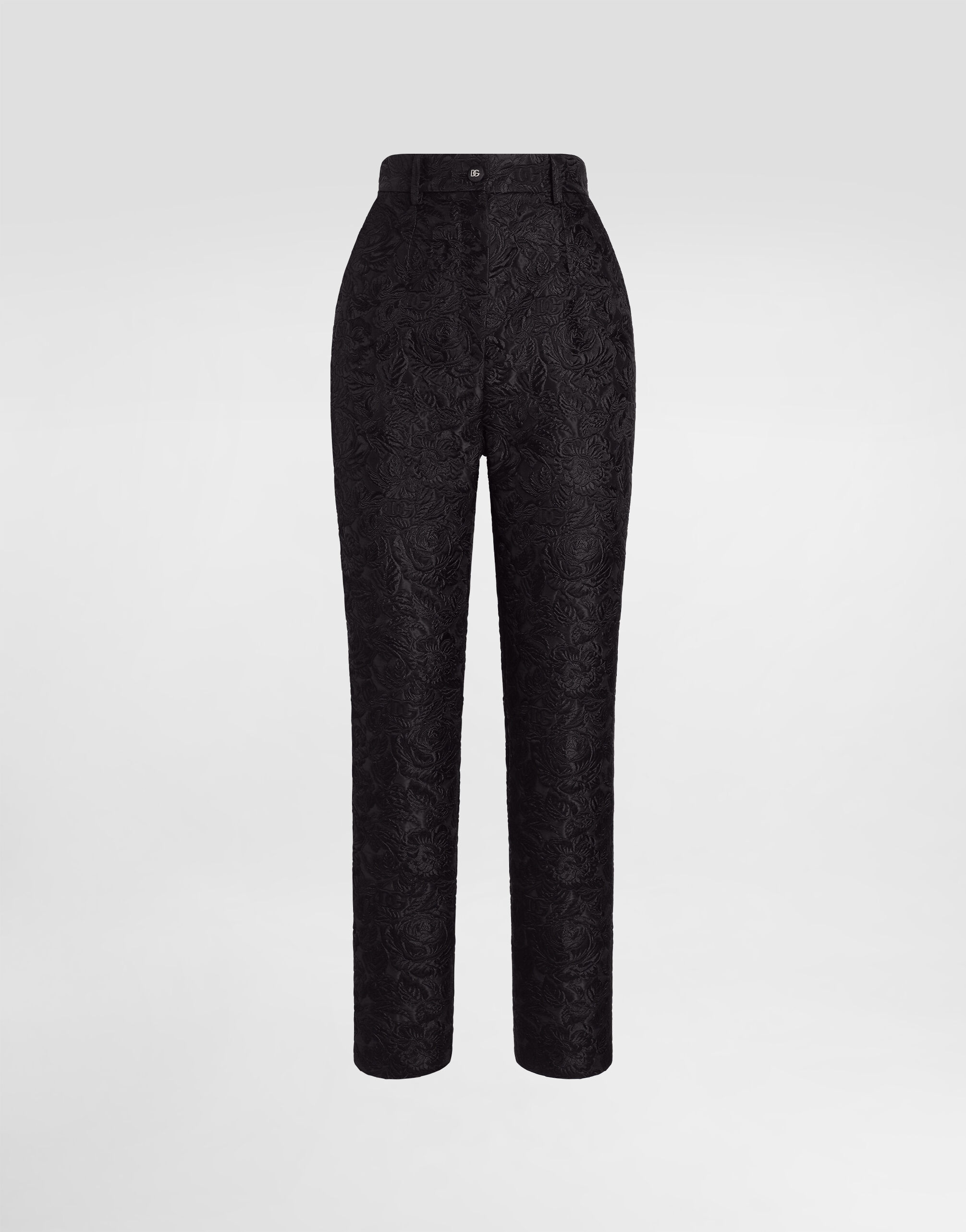 パンツ DOLCE & GABBANA Woman Pants Black FTBVMTFU28J N0000 High-waisted ornamental jacquard pants in Black for Women