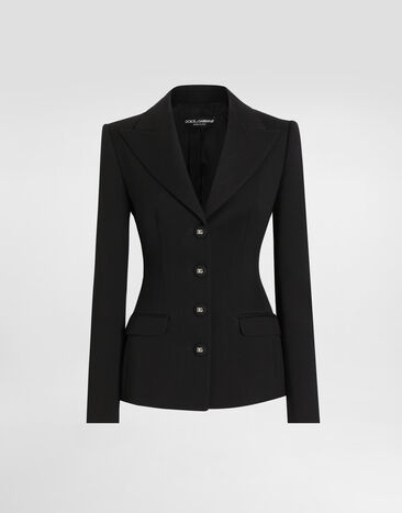 Dolce & Gabbana Single-breasted wool Dolce jacket Black F27ETTFU106