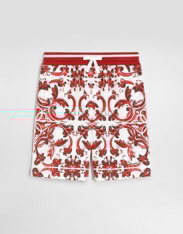 Dolce & Gabbana Majolica-print fleece bermuda shorts Multicolor L4JQR4II7KU
