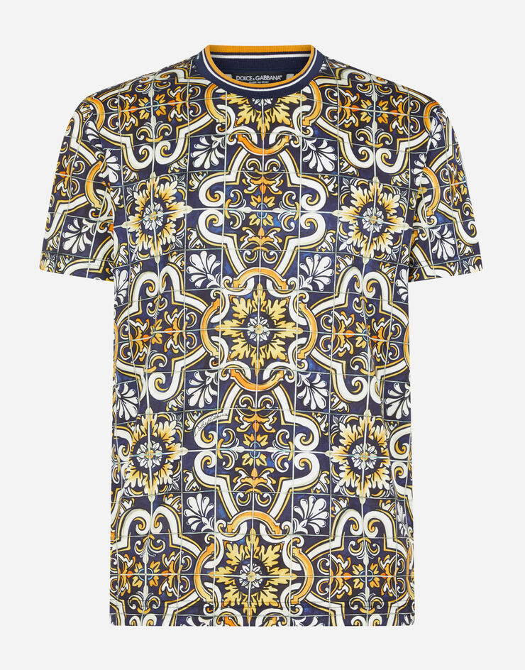 Dolce & Gabbana Cotton t-shirt with maiolica print STAMPA MAIOLICA G8KD0TFI7VN