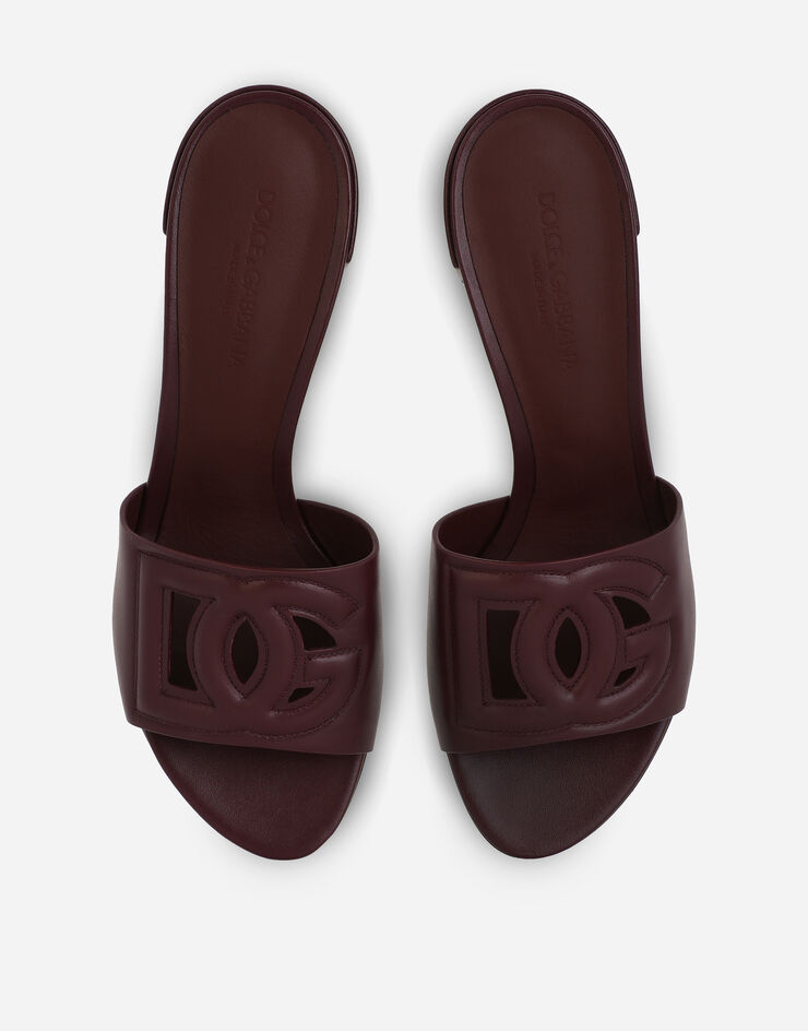 Dolce & Gabbana Calfskin mules with DG Millennials logo Bordeaux CR1139AY329