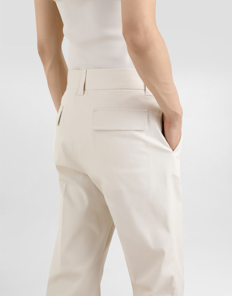 Dolce & Gabbana Tailored cotton pants Beige GP0R4TFUFL3