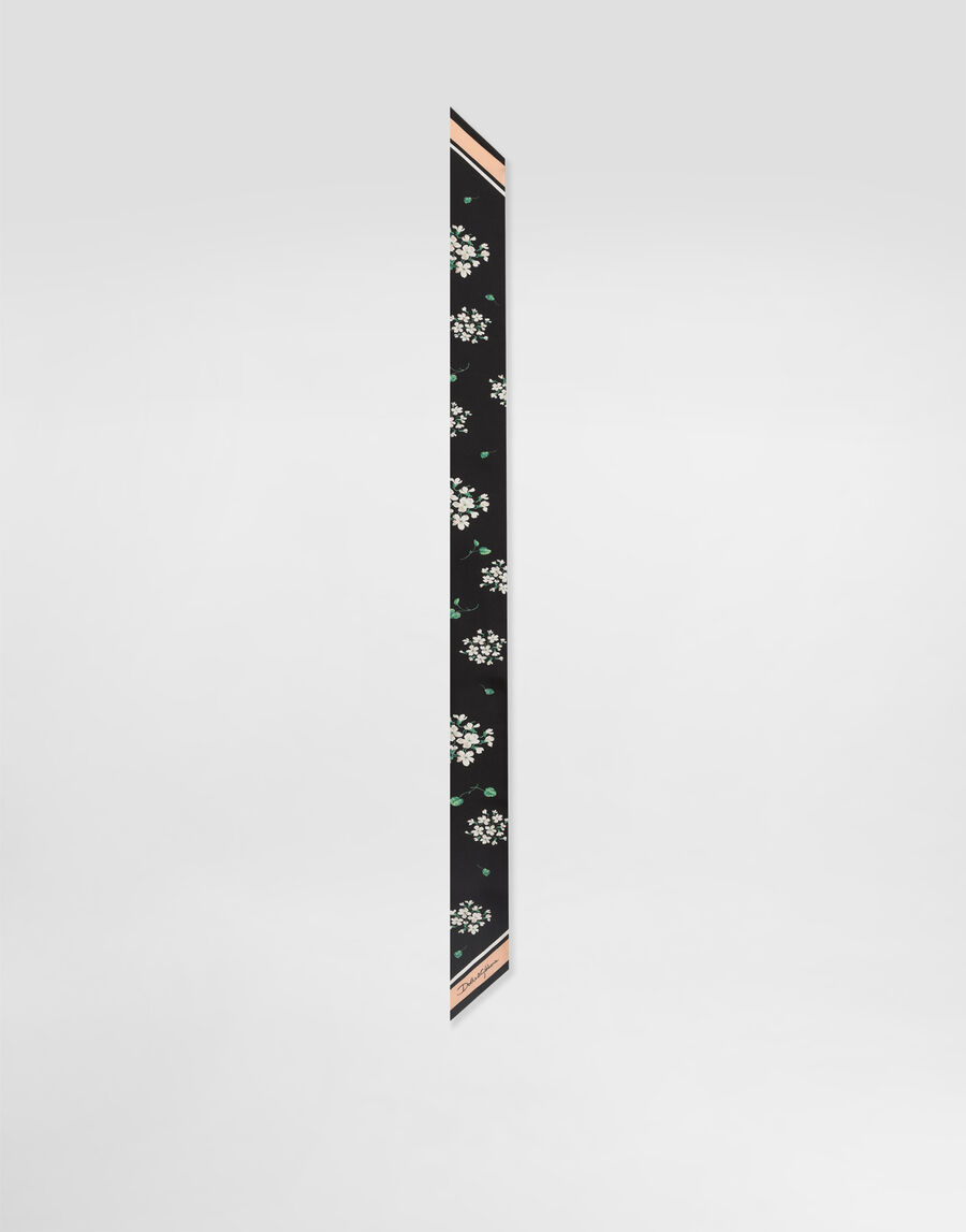 6x100 geranium-print silk twill bandeau